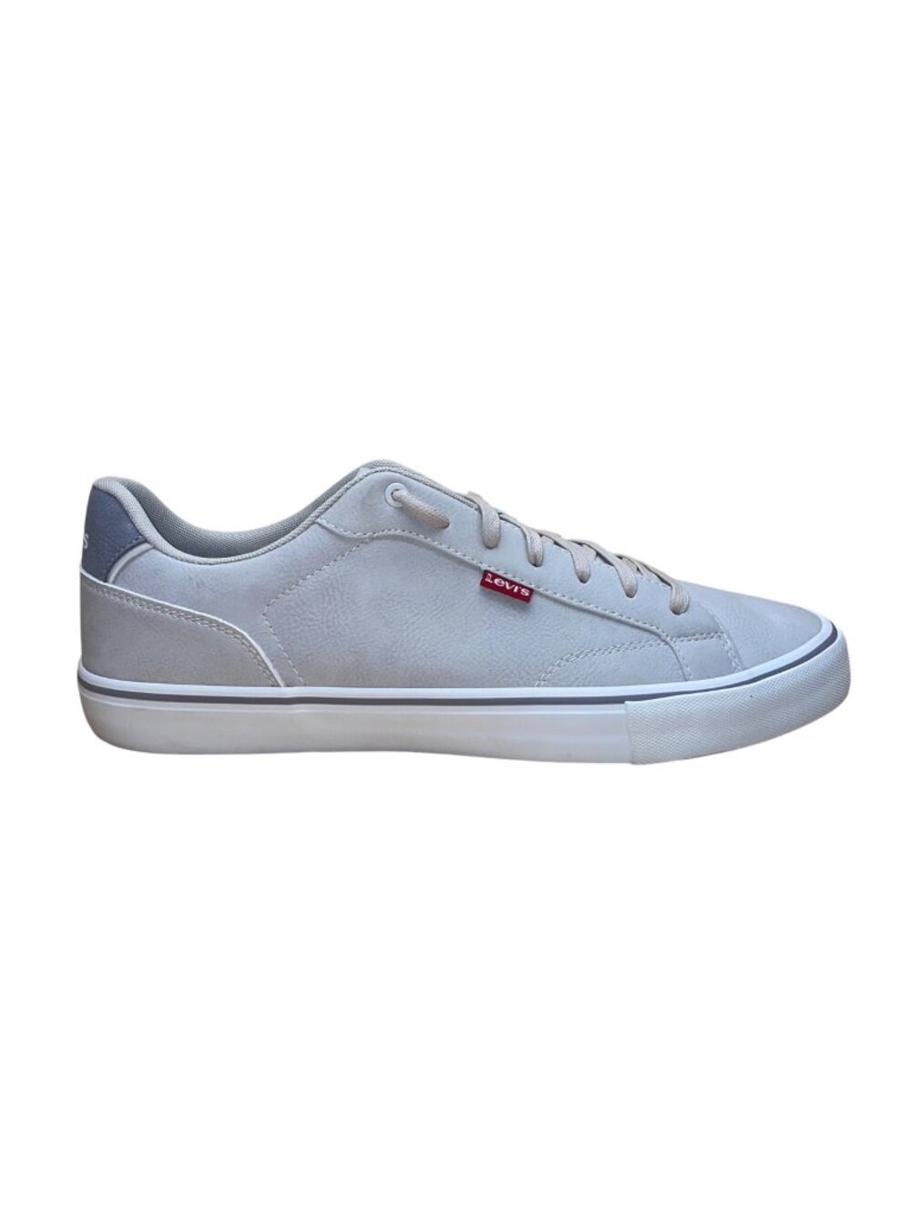Levis Men’s Gray Faux Leather Lace-Up Casual Flat Vince Sneakers Size 12